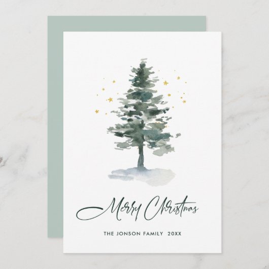 Minimalistisches Elegantes Pine Tree Weihnachten G (Vorne/Hinten)
