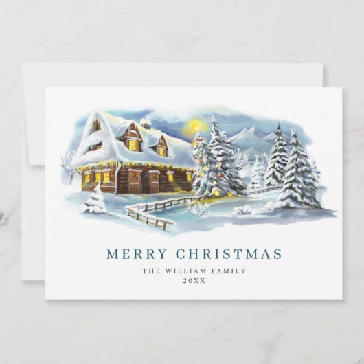Minimalistisches Elegantes Pine Tree Weihnachten G (Vorderseite)