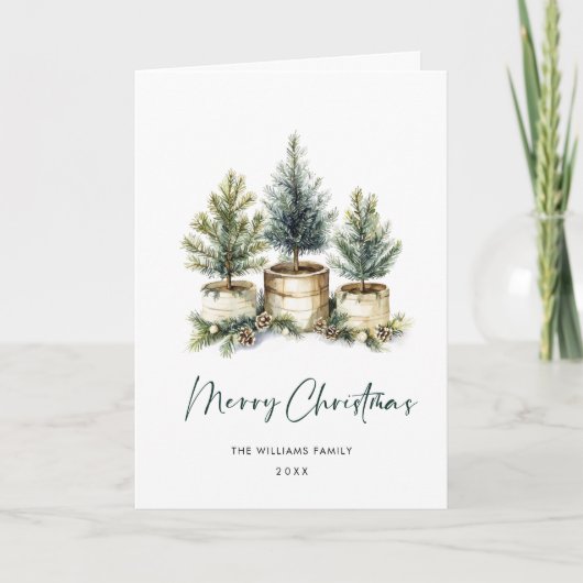 Minimalistisches Elegantes Pine Tree Weihnachten G (Vorderseite)