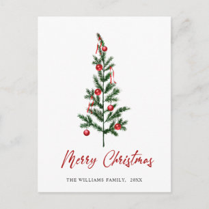 Minimalistisches Elegantes Pine Tree Weihnachten G Postkarte