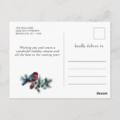 Minimalistisches Elegantes Pine Tree Weihnachten G Postkarte (Rückseite)