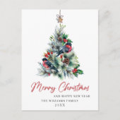 Minimalistisches Elegantes Pine Tree Weihnachten G Postkarte (Vorderseite)