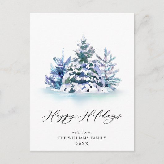 Minimalistisches Elegantes Pine Tree Weihnachten G Postkarte (Vorderseite)