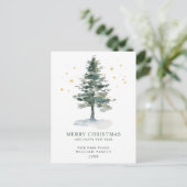Minimalistisches Elegantes Pine Tree Weihnachten G Postkarte (Stehend Vorderseite)
