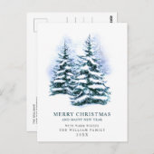 Minimalistisches Elegantes Pine Tree Weihnachten G Postkarte (Vorne/Hinten)