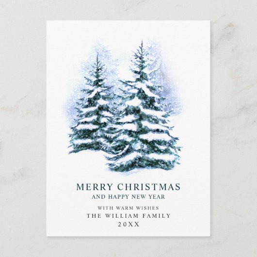 Minimalistisches Elegantes Pine Tree Weihnachten G Postkarte (Vorderseite)