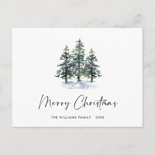 Minimalistisches Elegantes Pine Tree Weihnachten G Postkarte (Vorderseite)