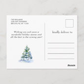 Minimalistisches Elegantes Pine Tree Weihnachten G Postkarte (Rückseite)