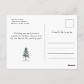 Minimalistisches Elegantes Pine Tree Weihnachten G Postkarte (Rückseite)