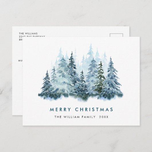 Minimalistisches Elegantes Pine Tree Weihnachten G Postkarte (Vorne/Hinten)