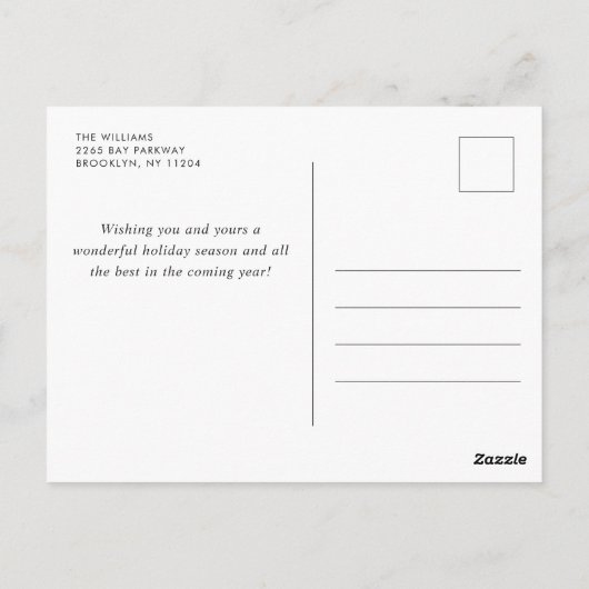 Minimalistisches Elegantes Pine Tree Weihnachten G Postkarte (Rückseite)