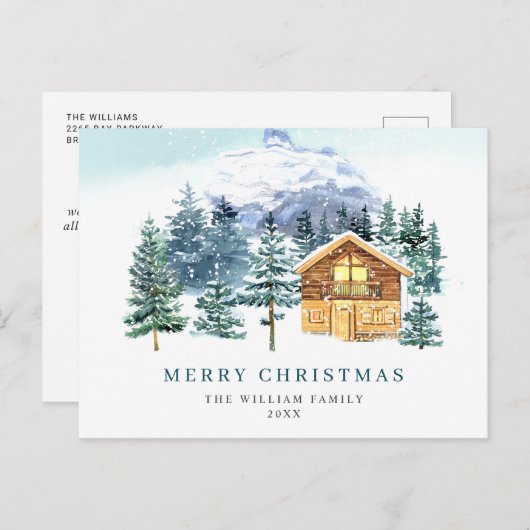 Minimalistisches Elegantes Pine Tree Weihnachten G Postkarte (Vorne/Hinten)