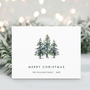 Minimalistisches Elegantes Pine Tree Weihnachten G Postkarte