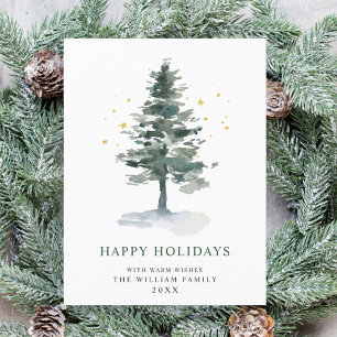Minimalistisches Elegantes Pine Tree Weihnachten G Postkarte