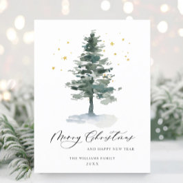 Minimalistisches Elegantes Pine Tree Weihnachten G Postkarte