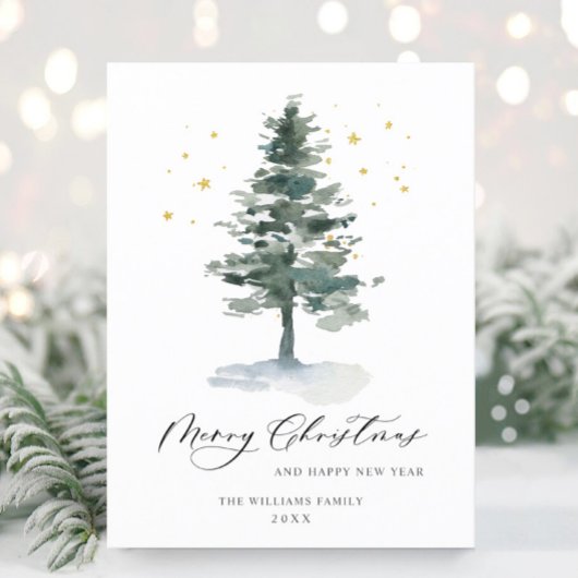Minimalistisches Elegantes Pine Tree Weihnachten G Postkarte
