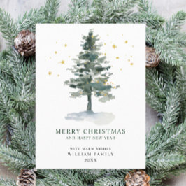 Minimalistisches Elegantes Pine Tree Weihnachten G Postkarte