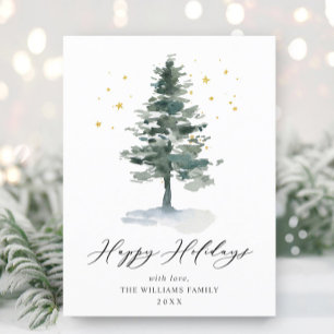 Minimalistisches Elegantes Pine Tree Weihnachten G Postkarte