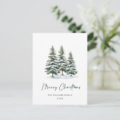Minimalistisches Elegantes Pine Tree Weihnachten G Postkarte (Stehend Vorderseite)
