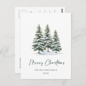 Minimalistisches Elegantes Pine Tree Weihnachten G Postkarte (Vorne/Hinten)