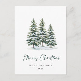 Minimalistisches Elegantes Pine Tree Weihnachten G Postkarte