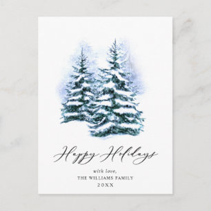 Minimalistisches Elegantes Pine Tree Weihnachten G Postkarte