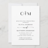 Minimalistisches elegantes Probe-Dinner Einladung (Vorderseite)