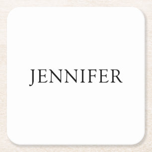 Minimalistisches Elegantes Professionelles Namensq Rechteckiger Pappuntersetzer