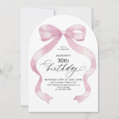 Minimalistisches elegantes Rosa Coquette Erwachsen Einladung (Vorderseite)