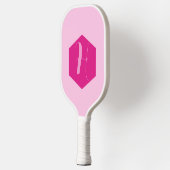 Minimalistisches elegantes rosa Modernes Monogramm Pickleball Schläger (Links)