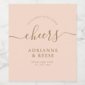 Minimalistisches elegantes Rosa- und Goldweinlabel Weinetikett (Einzelnes Label)