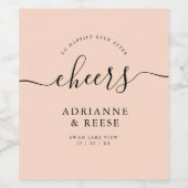 Minimalistisches, elegantes Rosa- und Schwarzwurze Weinetikett (Einzelnes Label)