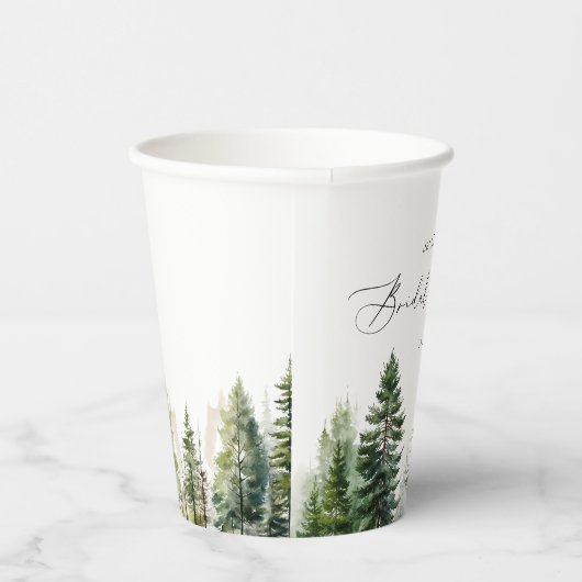 Minimalistisches, elegantes rustikales Brautparty Pappbecher (Rechts)