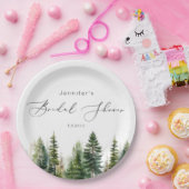 Minimalistisches, elegantes rustikales Brautparty Pappteller (Party)