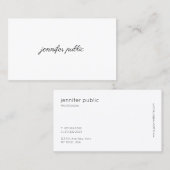 Minimalistisches elegantes sauberes handgeschriebe visitenkarte (Vorne/Hinten)