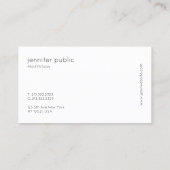 Minimalistisches elegantes sauberes handgeschriebe visitenkarte (Rückseite)