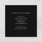 Minimalistisches Elegantes Schwarz Rabattkarte (Rückseite)