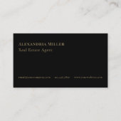 Minimalistisches Elegantes Schwarz Visitenkarte (Vorderseite)