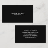 Minimalistisches elegantes Schwarz-weiß Visitenkarte (Vorne/Hinten)