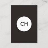Minimalistisches elegantes Schwarz-weißes Circle M Visitenkarte (Vorderseite)
