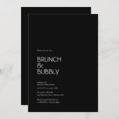 Minimalistisches elegantes Schwarzes Brautparty Einladung (Vorne/Hinten)