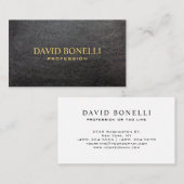 Minimalistisches, elegantes schwarzes Leder Berufl Visitenkarte (Vorne/Hinten)