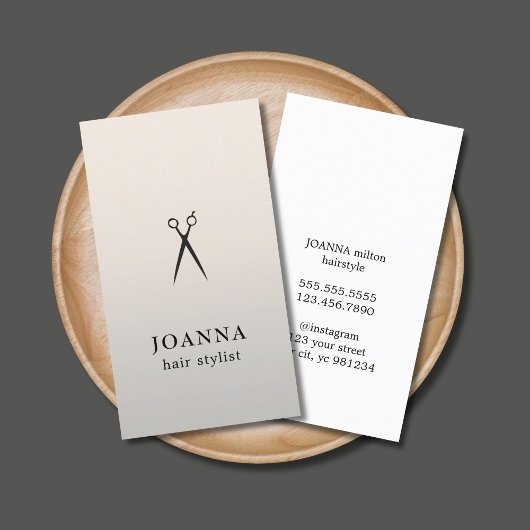 Minimalistisches elegantes Schwarzes Scissors Visitenkarte
