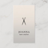 Minimalistisches elegantes Schwarzes Scissors Visitenkarte (Vorderseite)