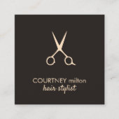 Minimalistisches elegantes Schwarzwaldshaar Quadratische Visitenkarte (Vorderseite)