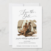 Minimalistisches elegantes Script-Pinsel Stroke Fr Save The Date (Vorderseite)