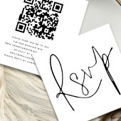 Minimalistisches elegantes Script QR Code Hochzeit Begleitkarte