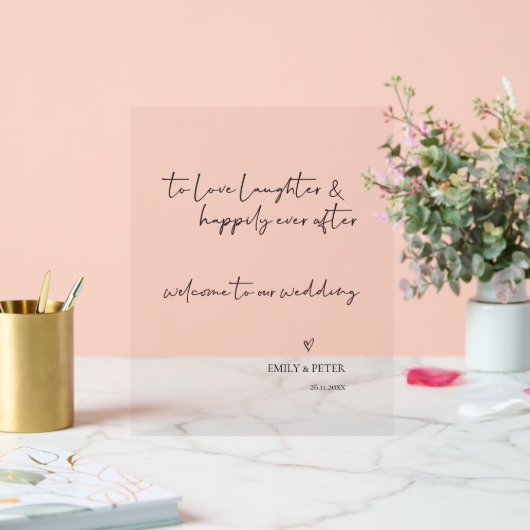 Minimalistisches, elegantes Script willkommen bei  Acrylschild (Hochzeit)