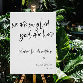 Minimalistisches, elegantes Script willkommen bei  Poster