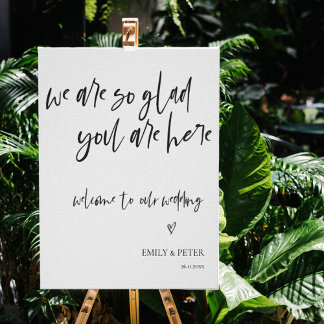 Minimalistisches, elegantes Script willkommen bei Poster